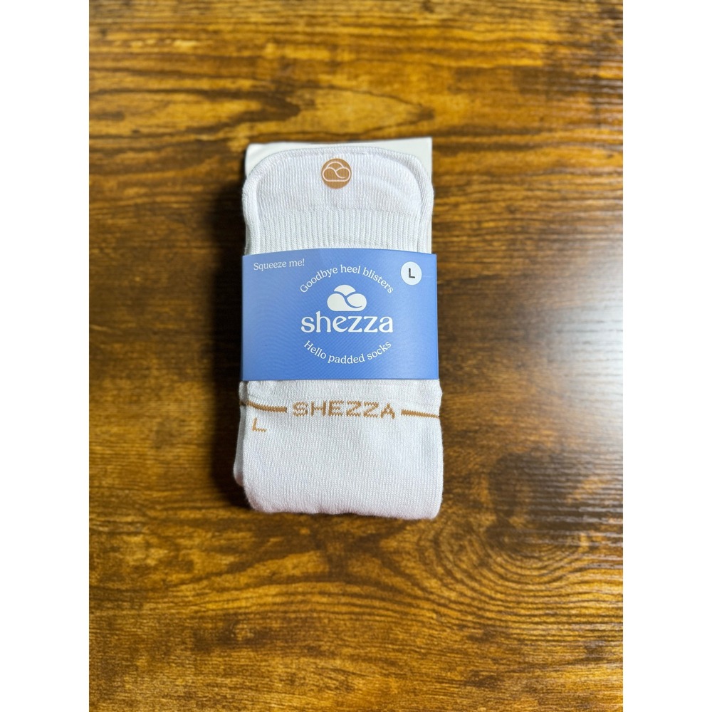 Shezza Hello Padded Socks White Anti-Blister Heel Cushion Low Cut Size Large NEW